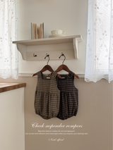 Check suspender rompers