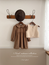 Latte corduroy one-piece