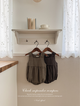 Check suspender rompers