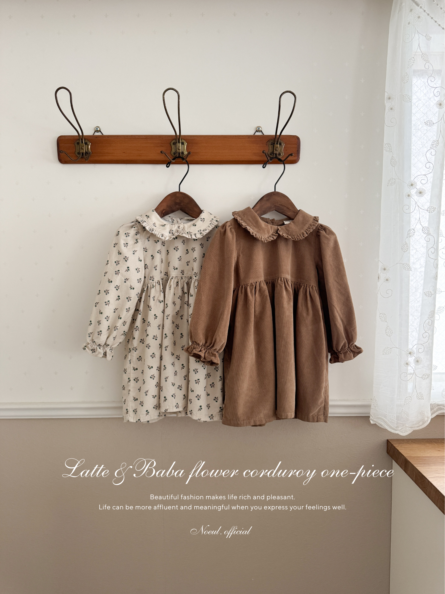 Baba flower corduroy one-piece