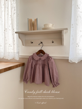 Candy frill check blouse