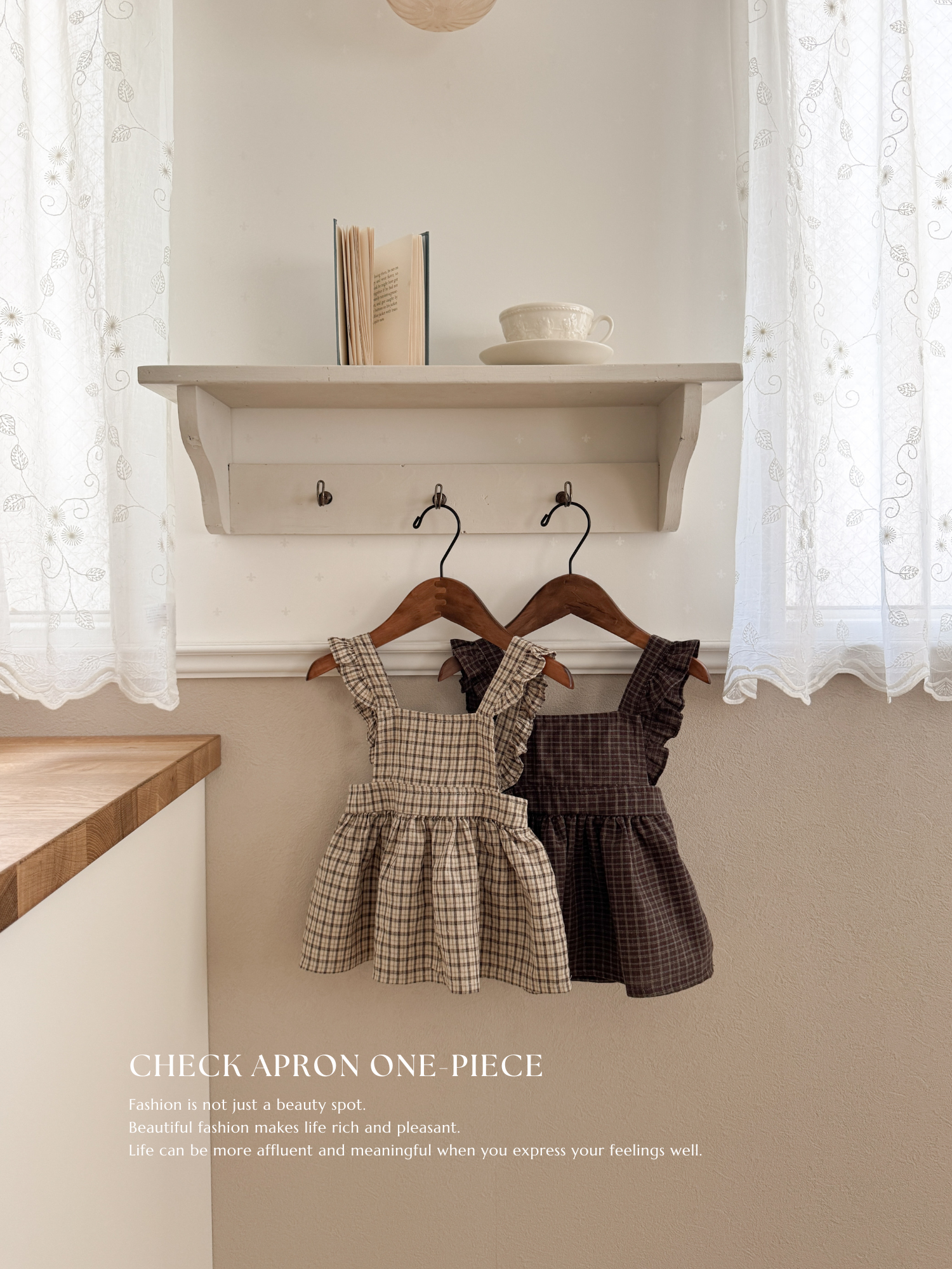 Check apron one-piece