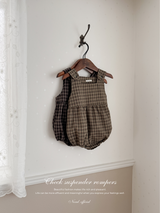 Check suspender rompers