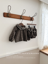 Petit check frill blouse