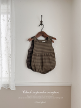 Check suspender rompers