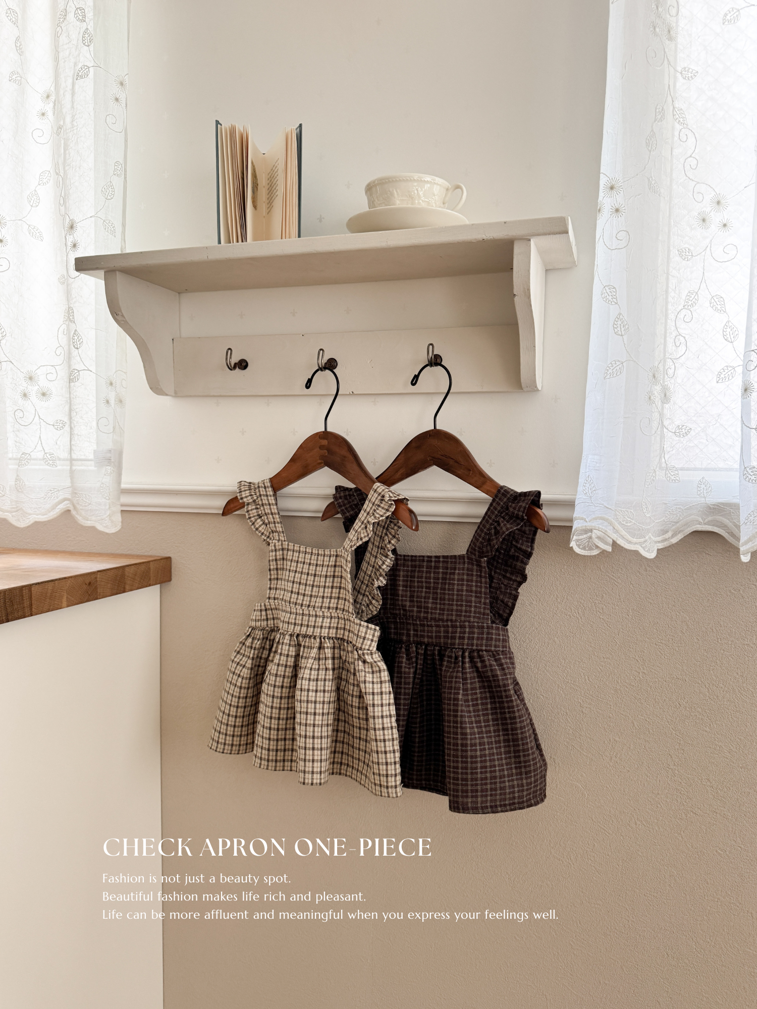 Check apron one-piece