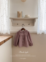 Candy frill check blouse