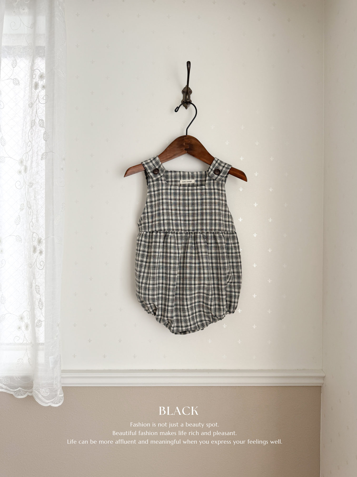 Tinny check rompers