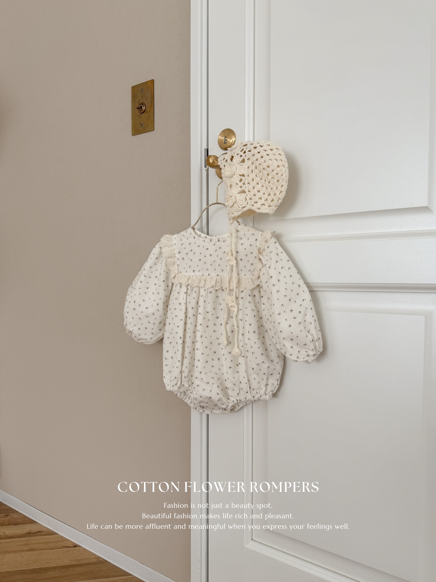 Cotton flower rompers