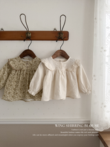 Wing shirring blouse