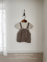 Stripe line suspender suit