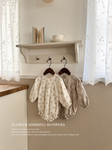 Flower shirring rompers