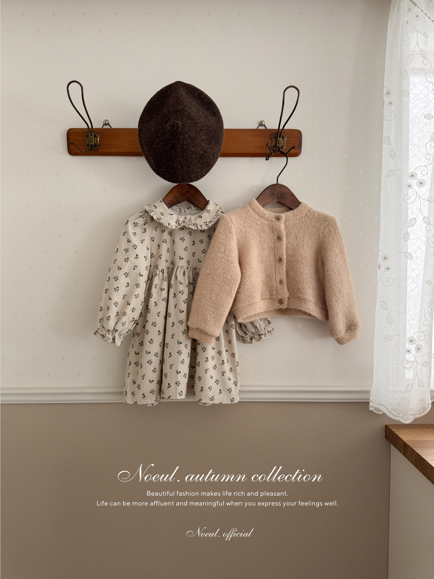 Baba flower corduroy one-piece