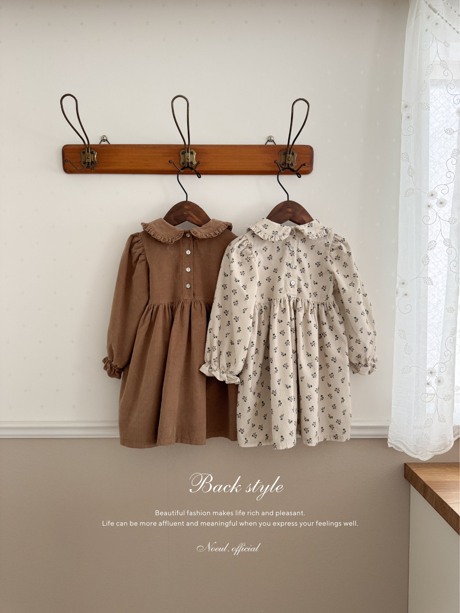 Baba flower corduroy one-piece