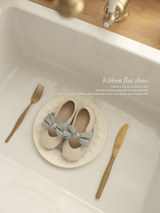Ribbon flat shoes - Frozen yogurt -