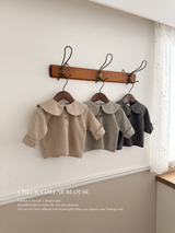 Check collar blouse