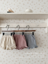 Corduroy frill pants