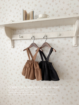 Corduroy suspender cancan skirt