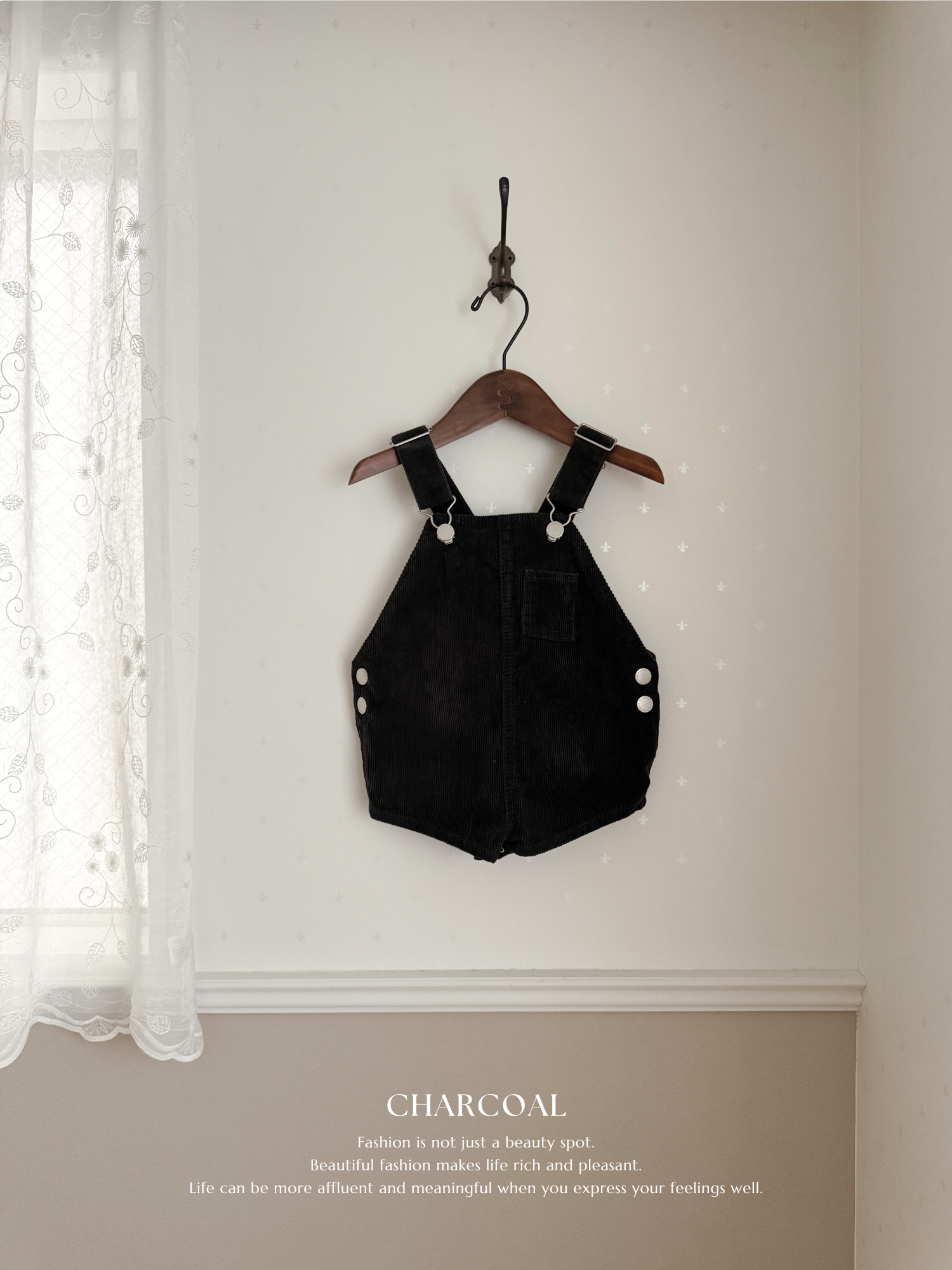 Corduroy berry short overall (normal)