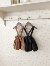 Corduroy suspender cancan skirt