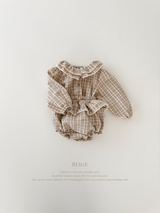 Petit check frill blouse