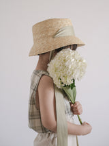 Color ribbon straw hat