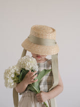 Color ribbon straw hat