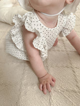 Dot frill suit