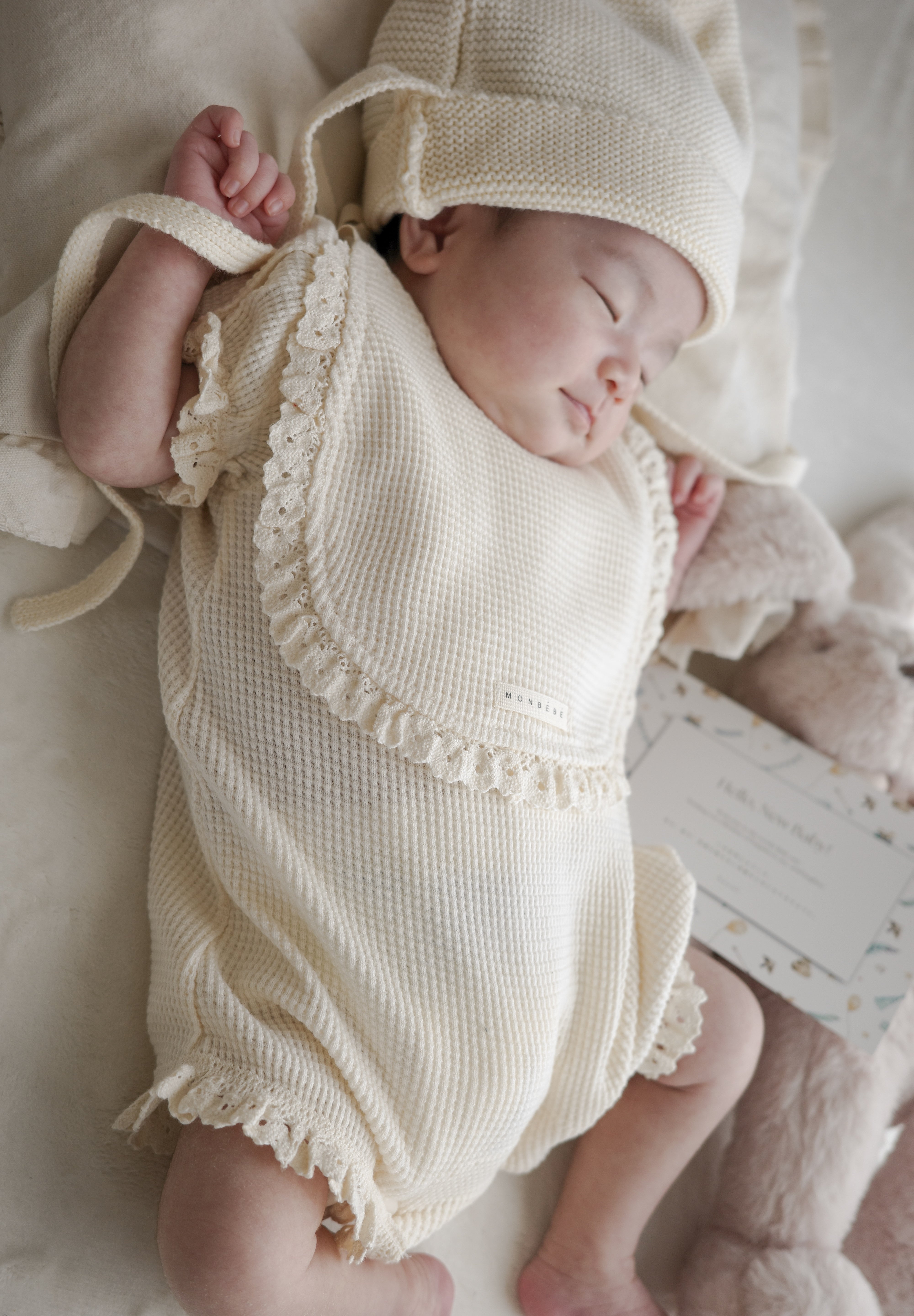 Waffle lace bib