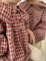 *Noeul.made* Check collar blouse
