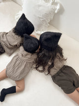 *Noeul.made* Check collar blouse