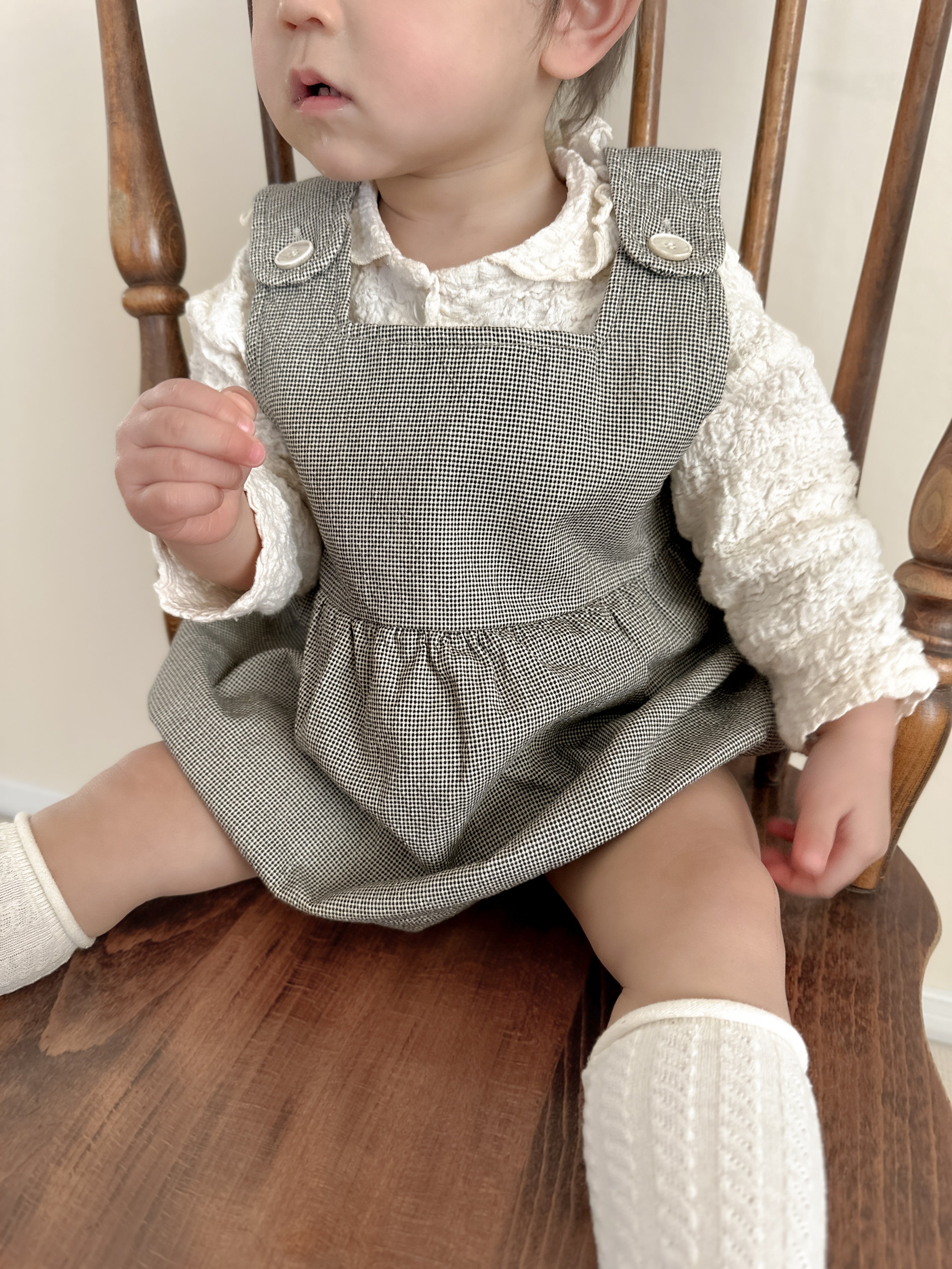 Mini check rompers