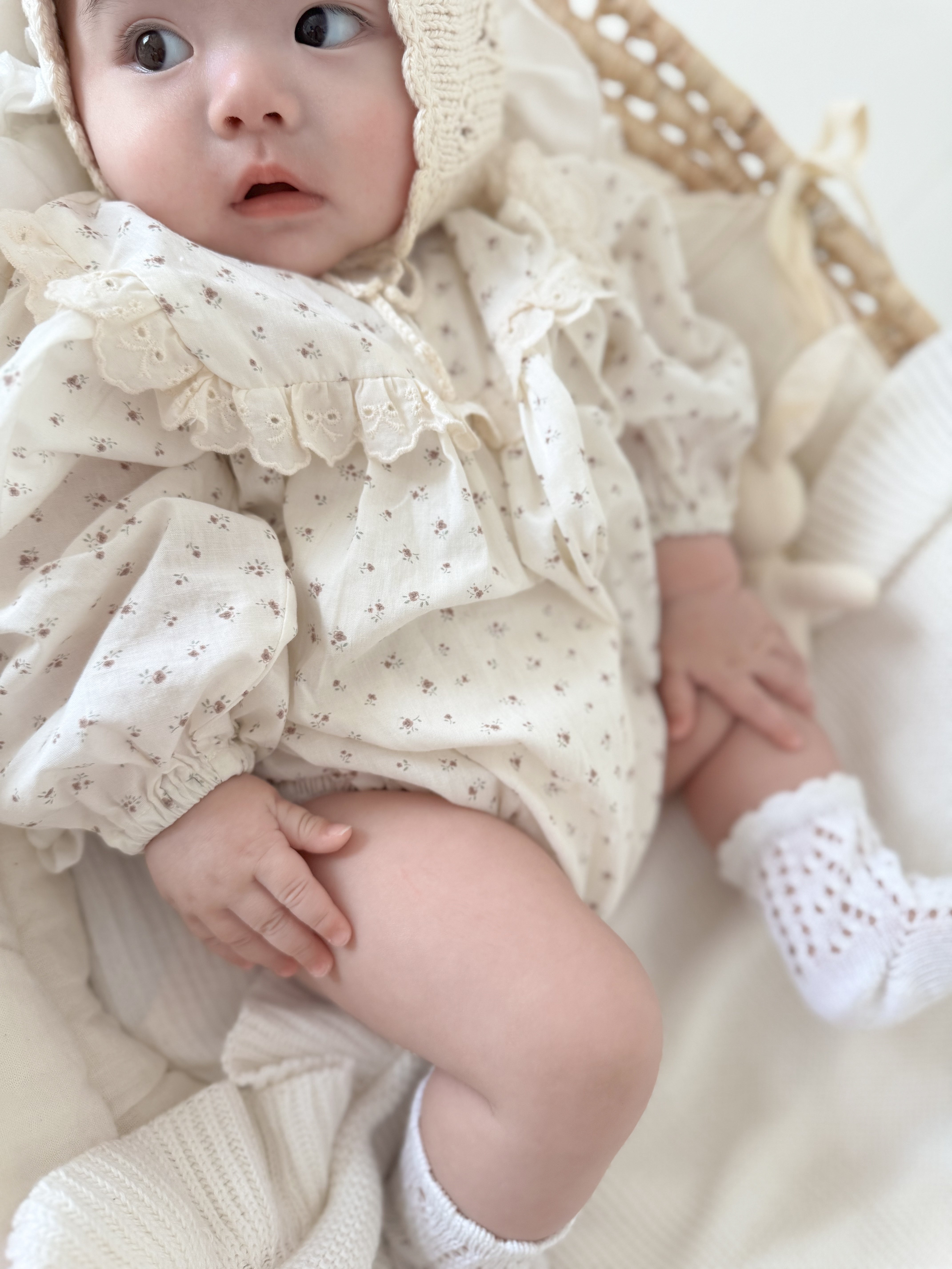 Cotton flower rompers