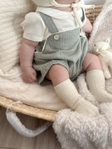 Stripe line suspender suit