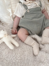 Stripe line suspender suit