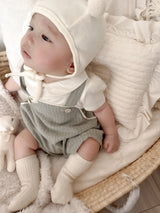 Stripe line suspender suit