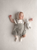 Stripe line suspender suit