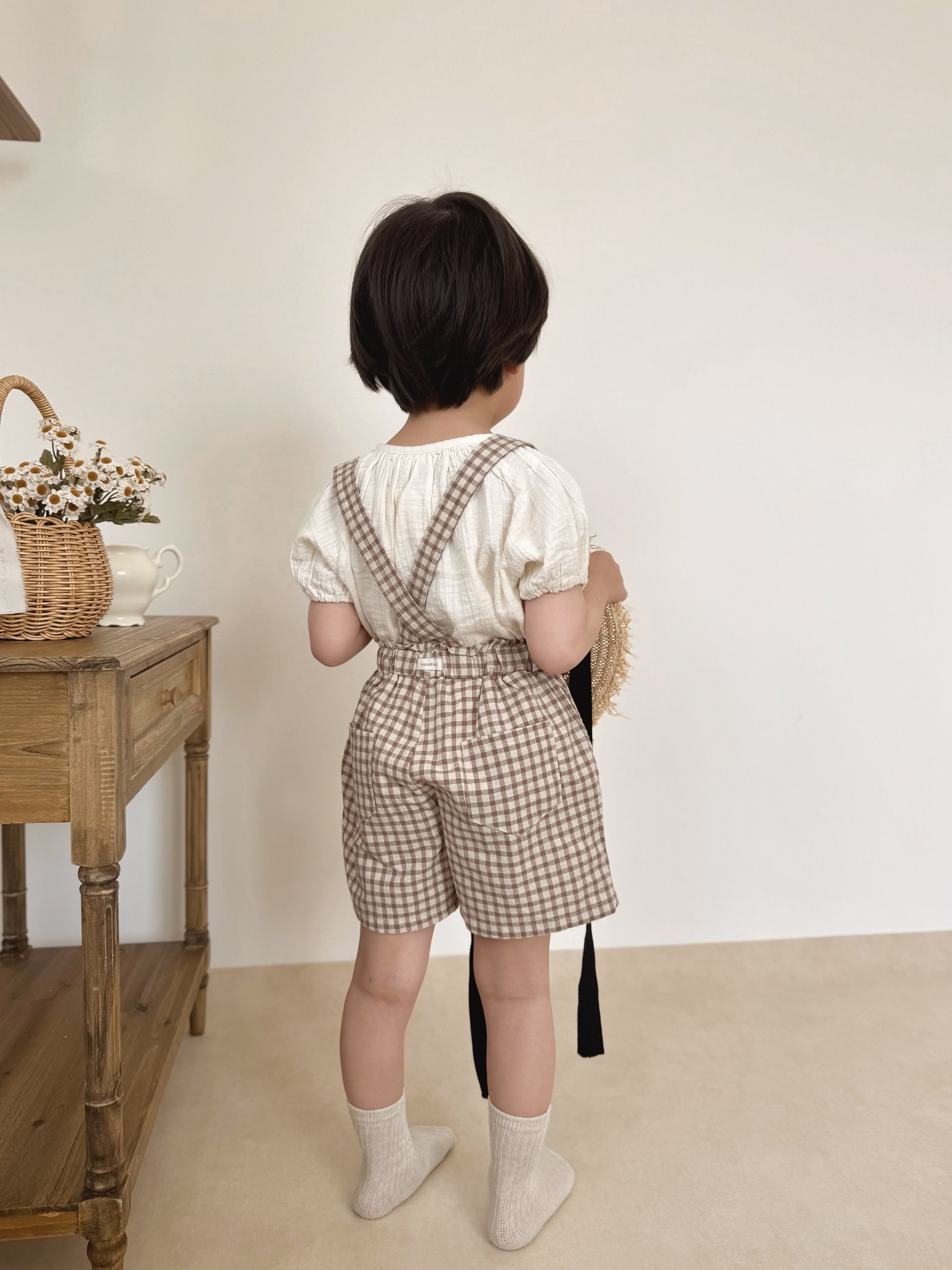 Check suspender pants