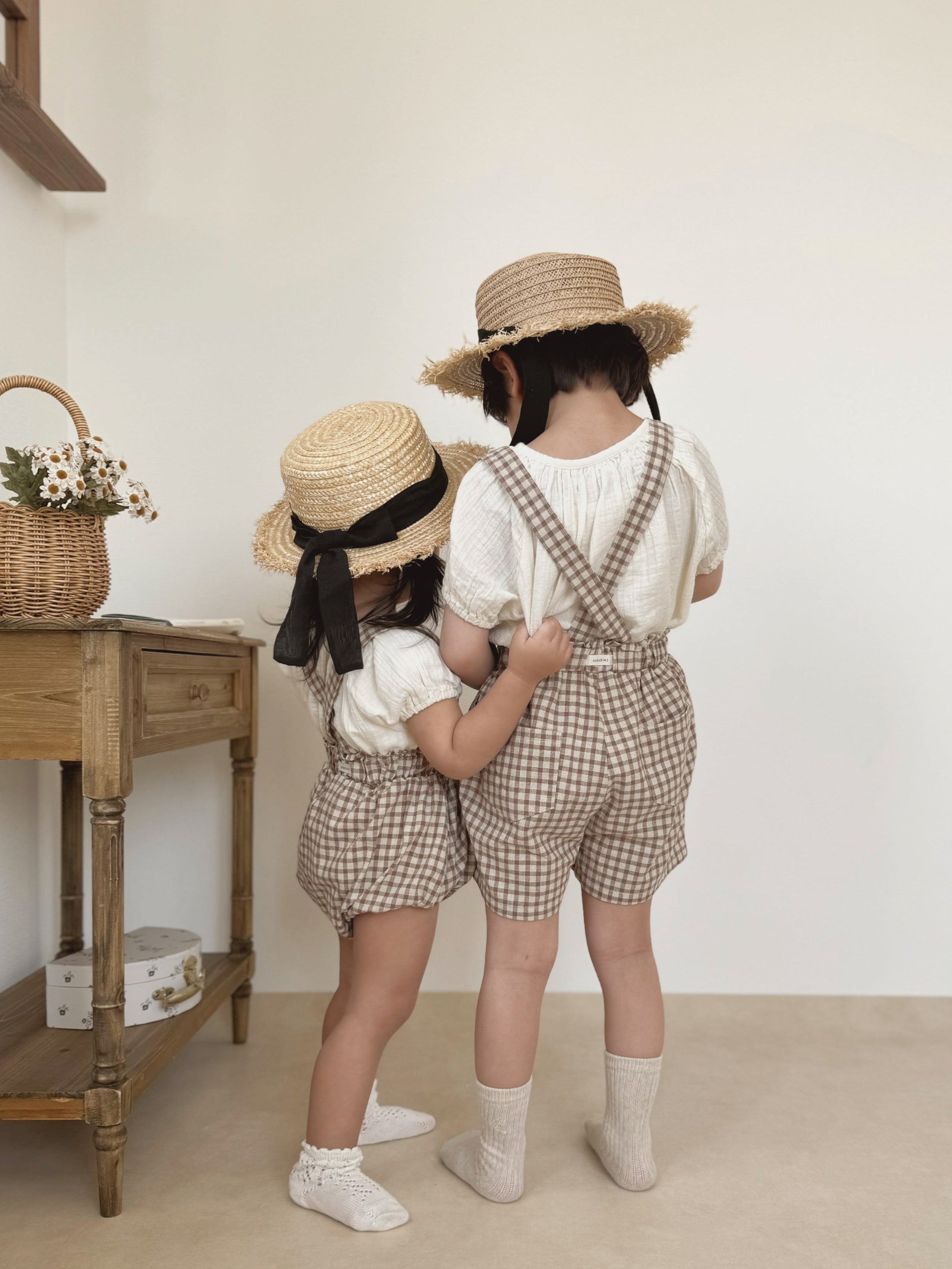 Check suspender pants