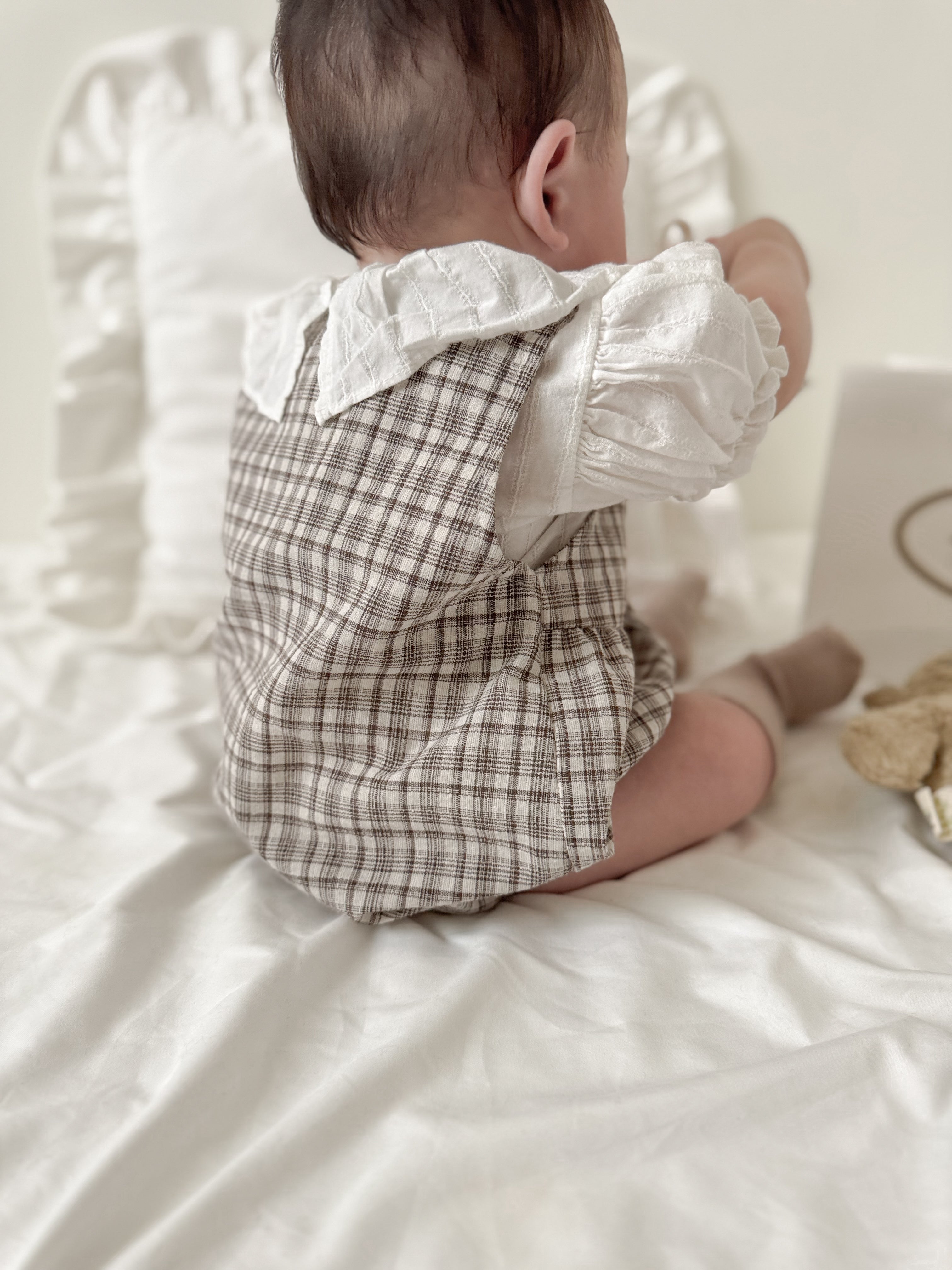 Tinny check rompers