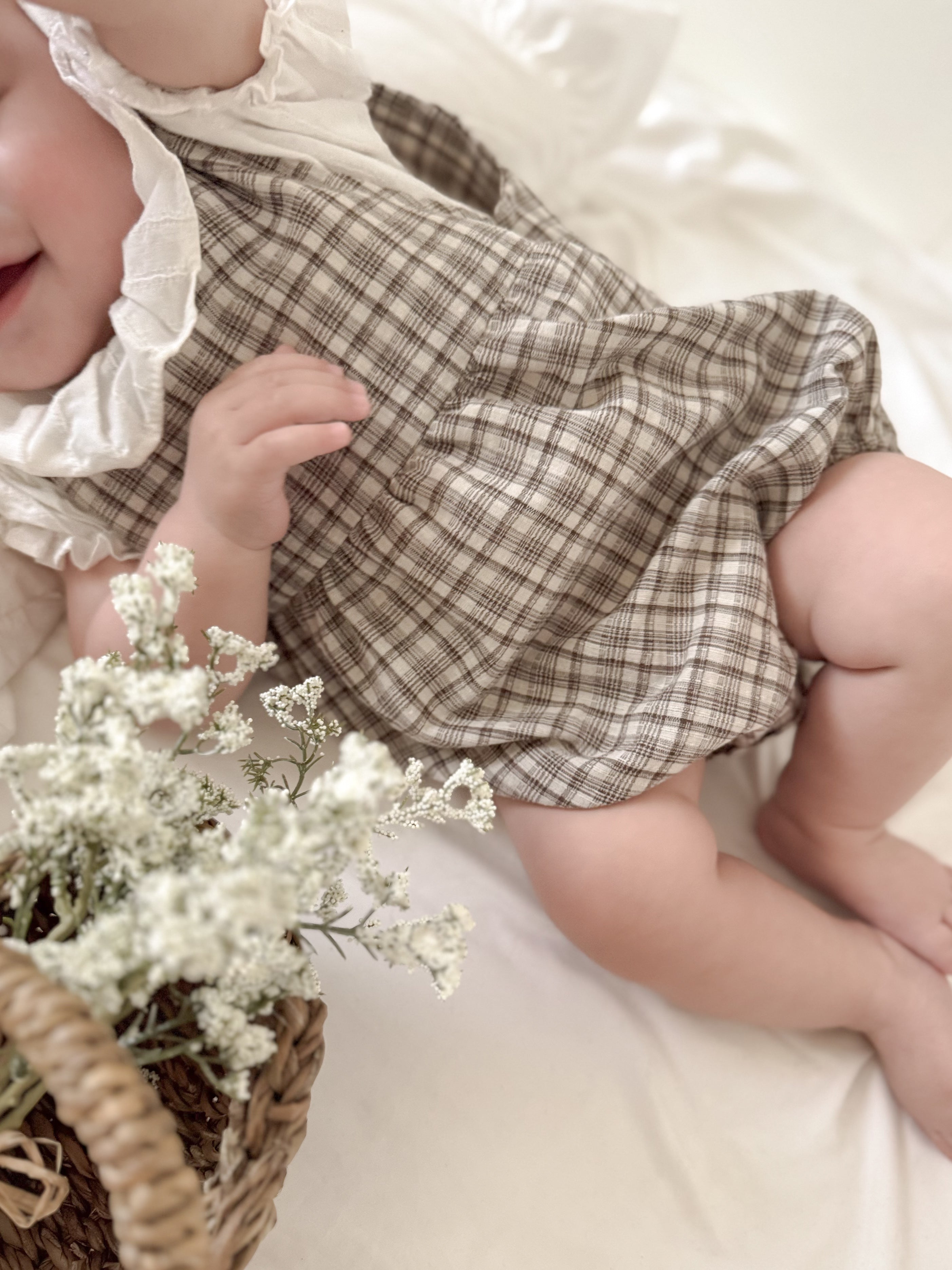Tinny check rompers