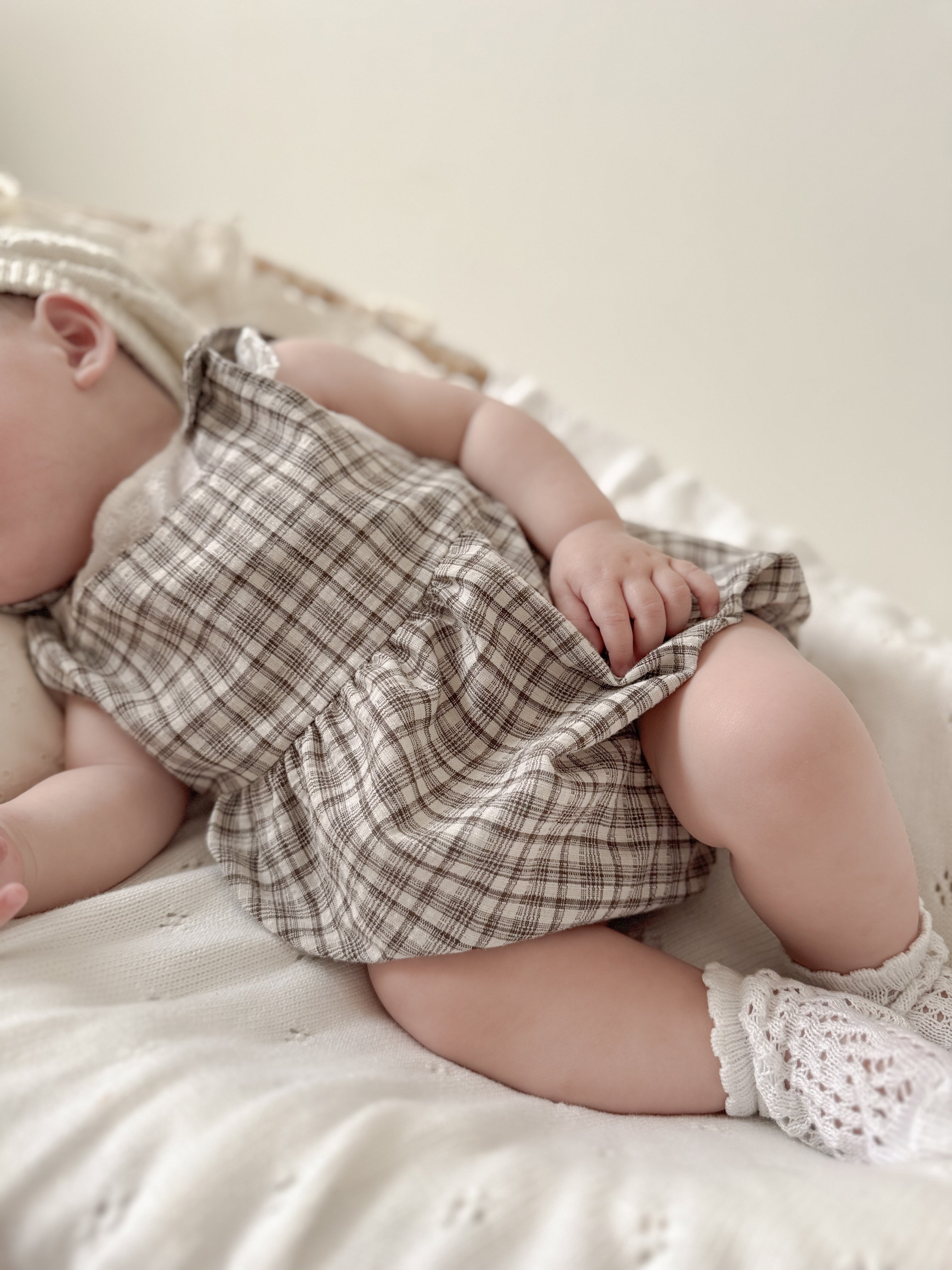 Tinny check rompers