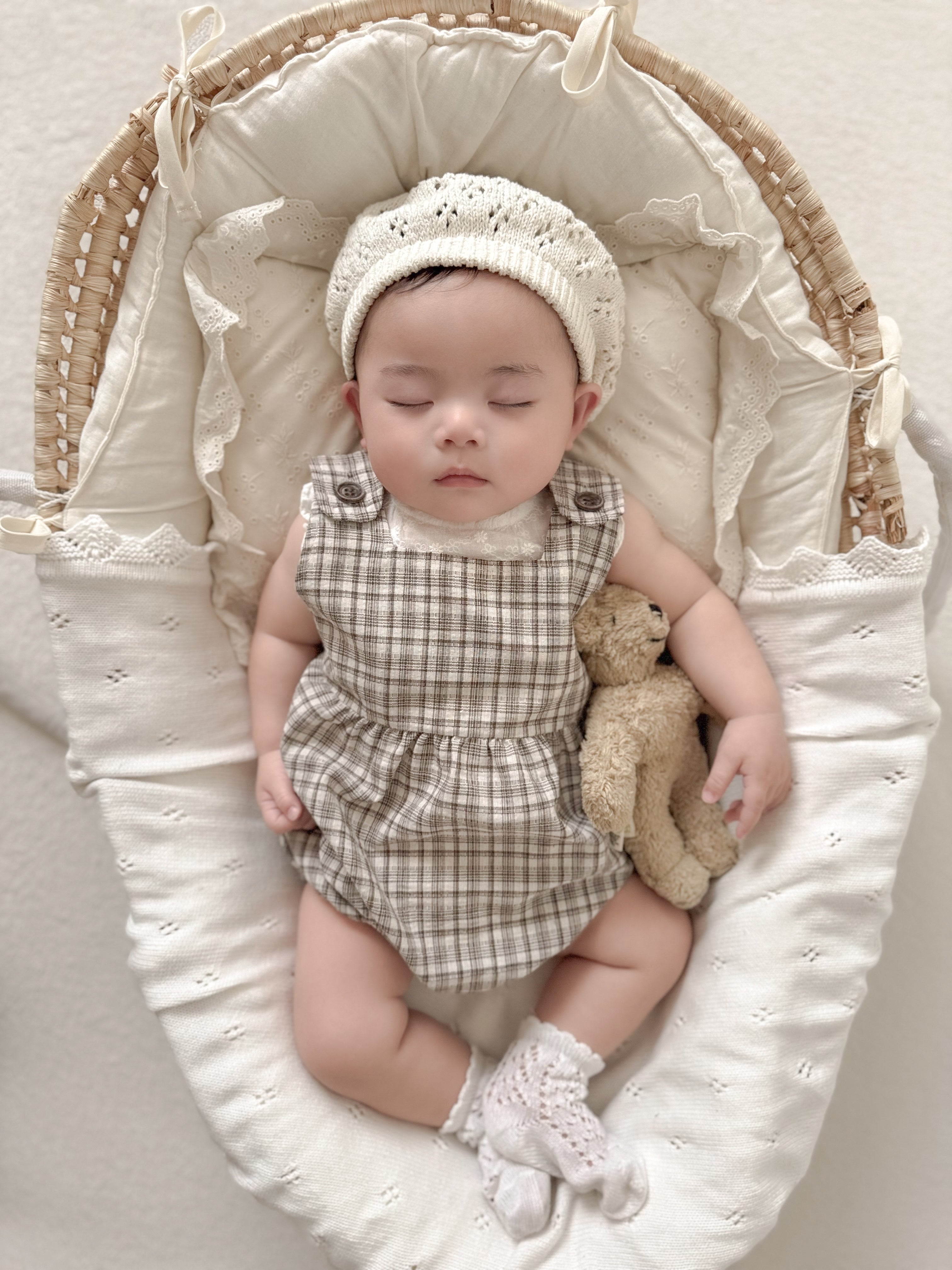 Tinny check rompers
