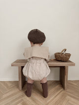 Check collar blouse