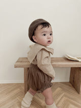 Check collar blouse