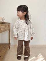 Flower shirring blouse