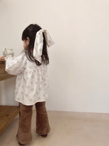 Flower shirring blouse
