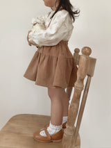 Corduroy suspender cancan skirt