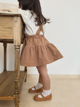 Corduroy suspender cancan skirt