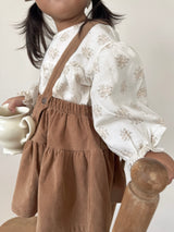 Corduroy suspender cancan skirt